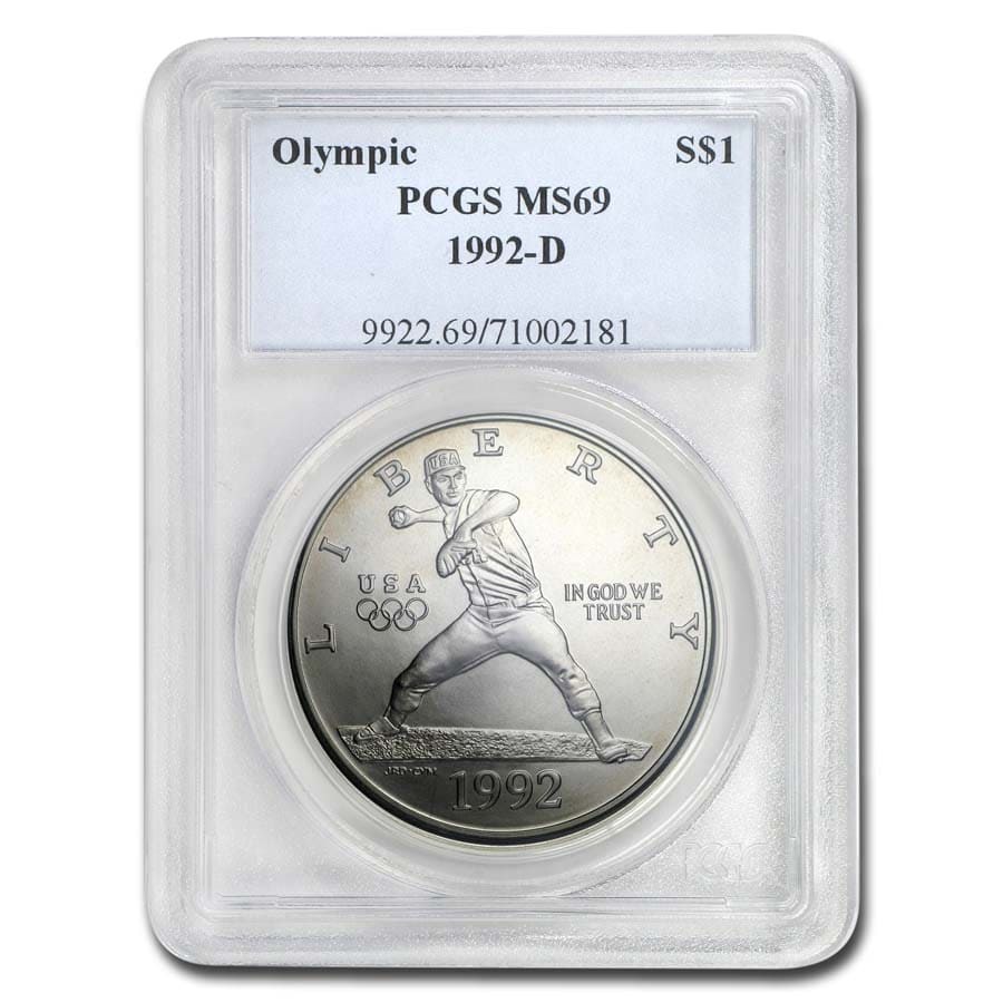 1992-D Olympic Baseball $1 Silver Commem MS-69 PCGS